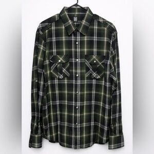 Vintage Black and Green Checkered Shirt